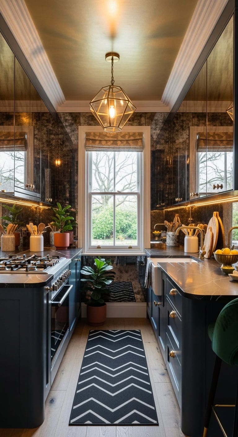 glamorous mirrored art deco