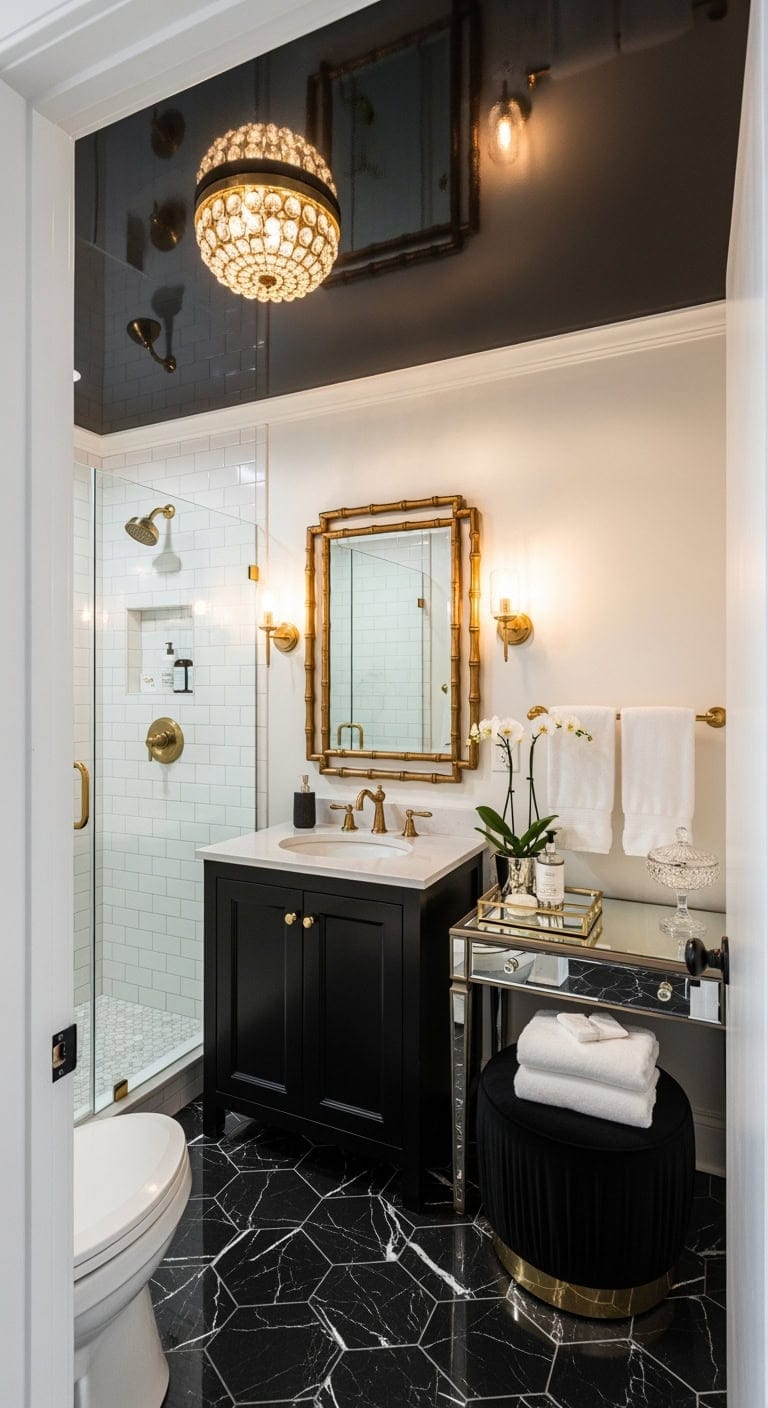 glossy black lacquered glamour