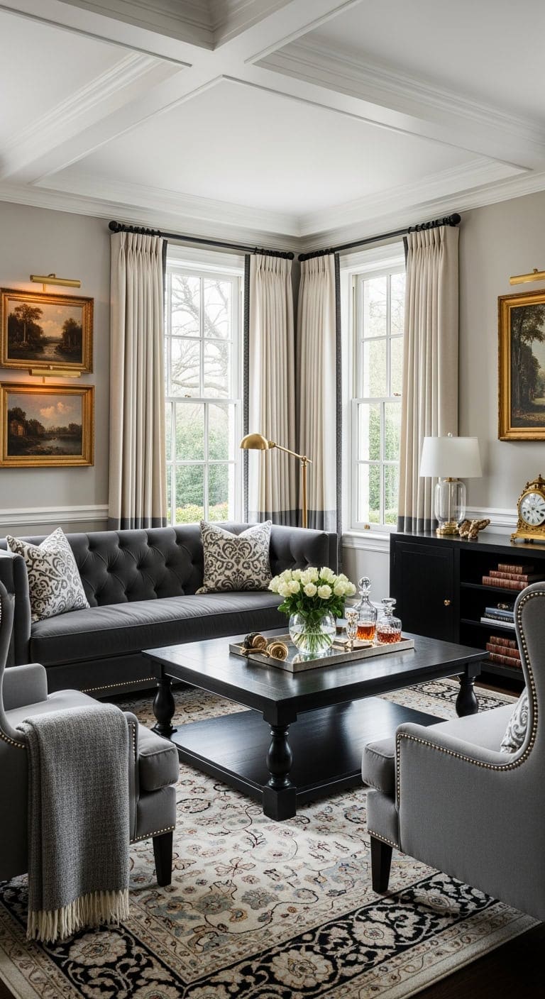 gray wingback chairs ensemble