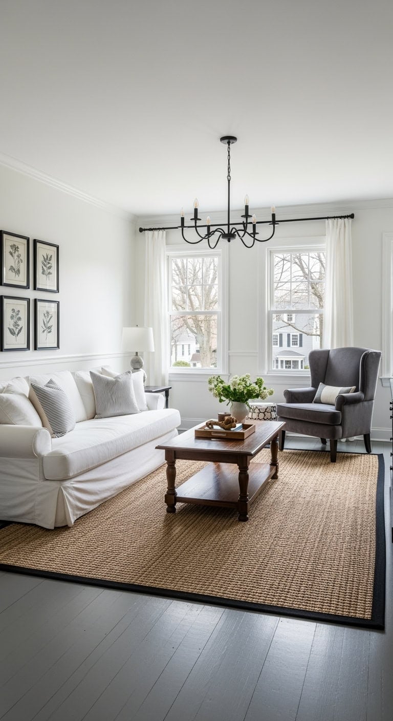 grey floors white trim black