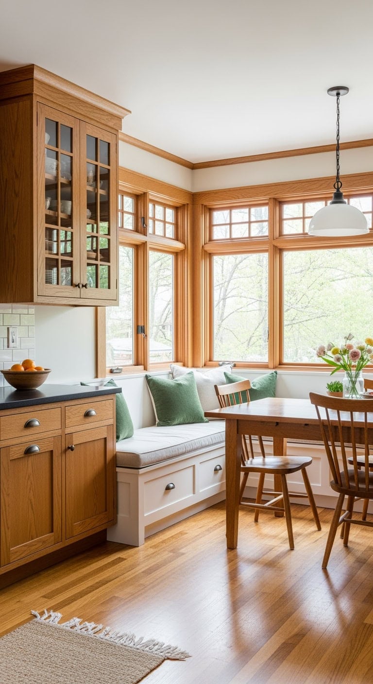 handcrafted built in dining nook