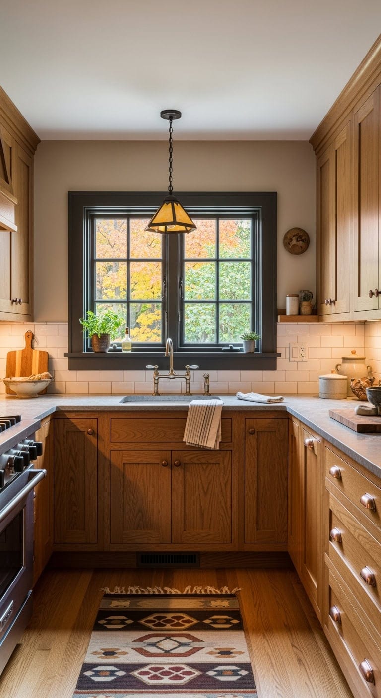 handcrafted oak craftsman kitchen