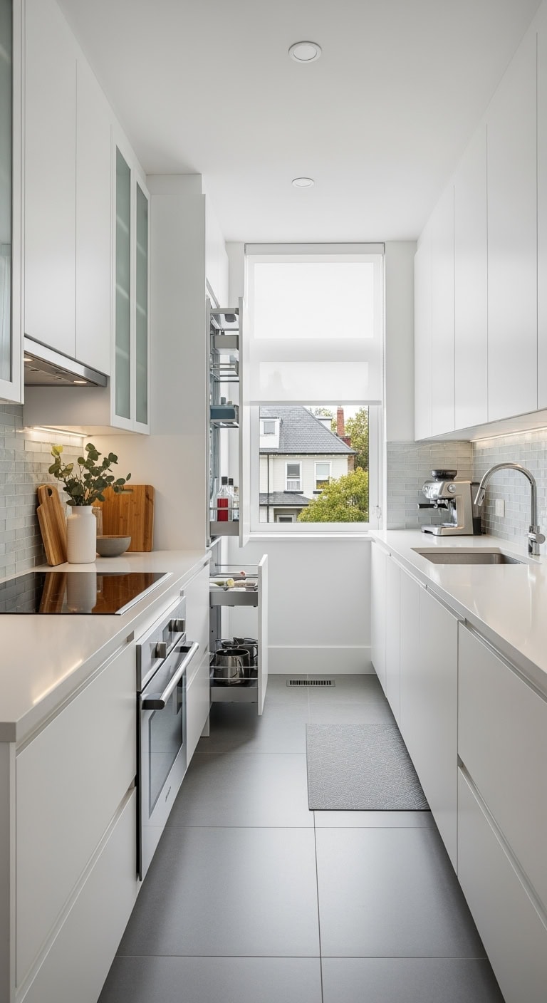 handleless european galley makeover