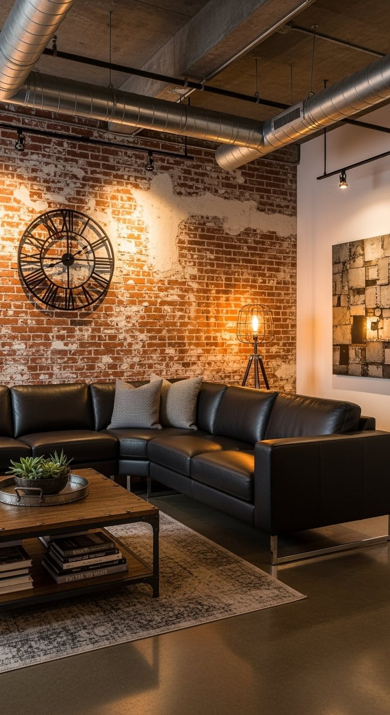 industrial black leather loft vibe