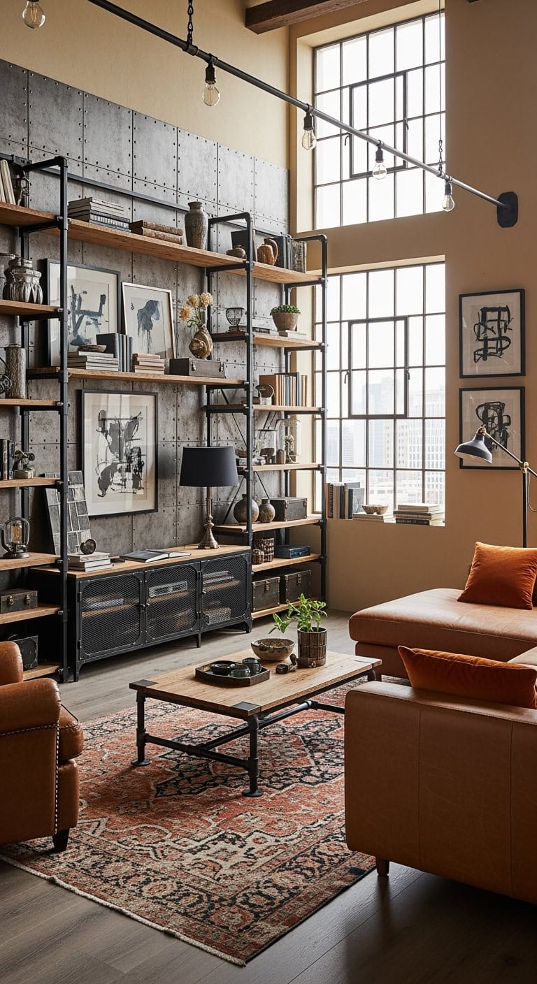 industrial black metal built ins