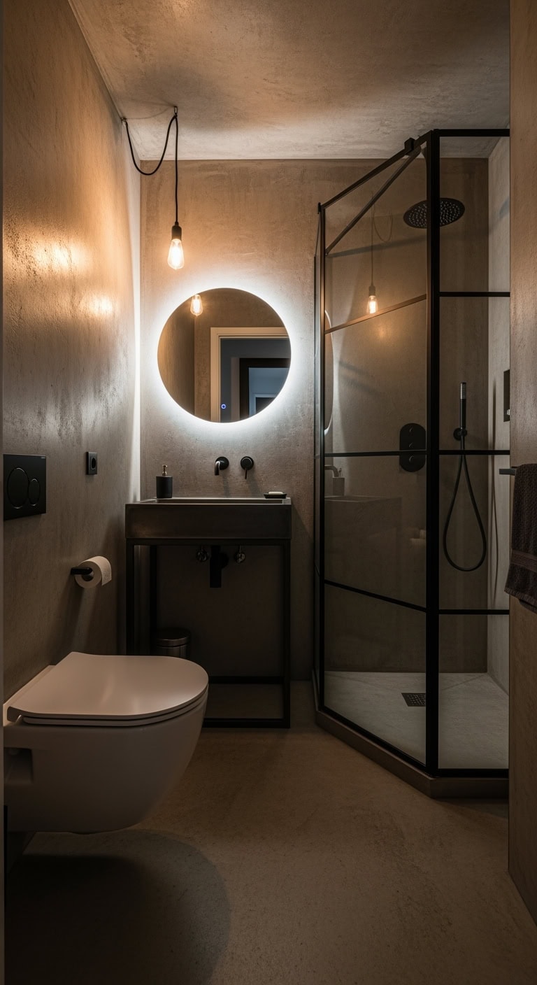 industrial concrete modern bathroom