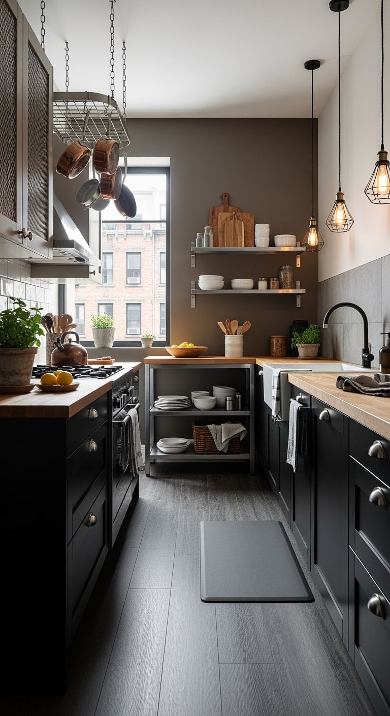 industrial galley kitchen makeover