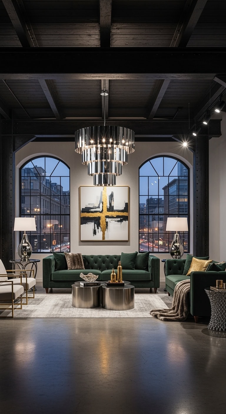 industrial loft inspired black and silver