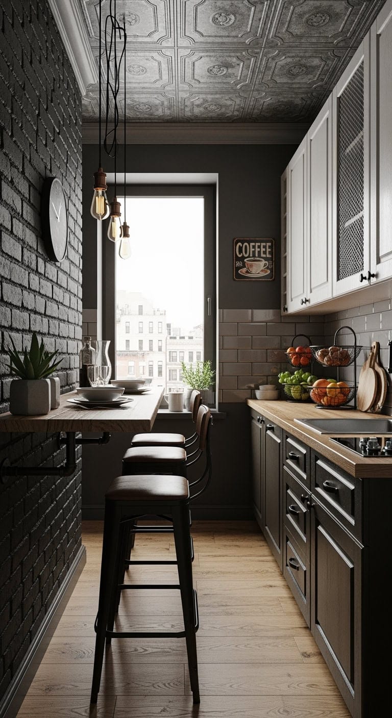 industrial loft inspired breakfast nook