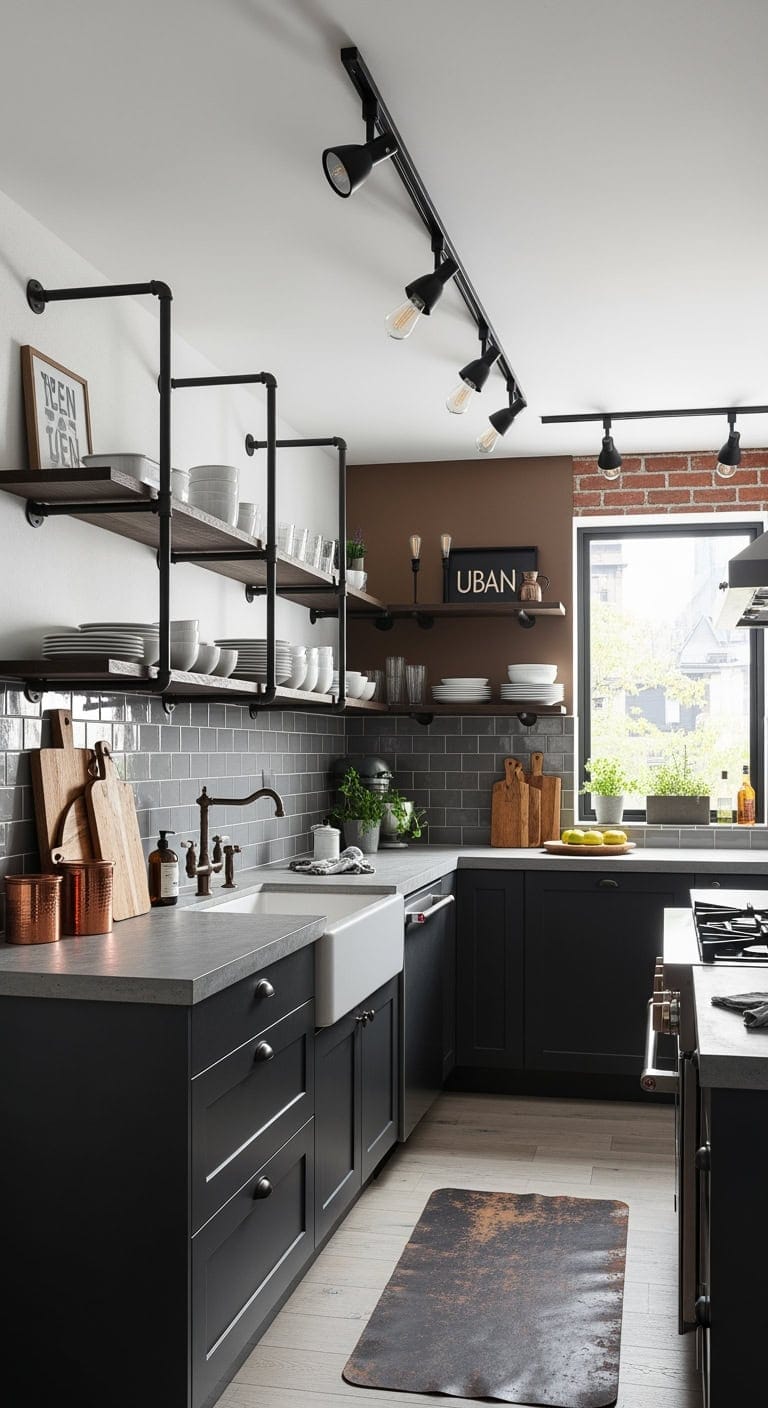 industrial loft inspired track lighting