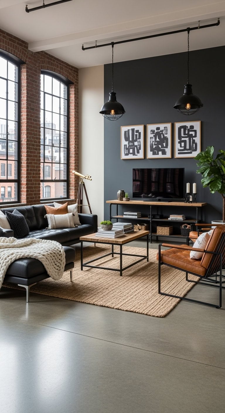 industrial loft leather vibe