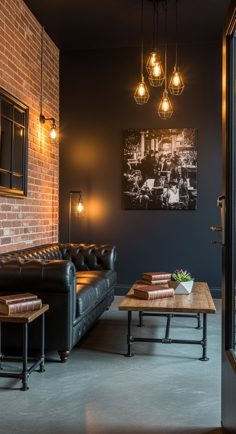 industrial loft moody blackened interiors