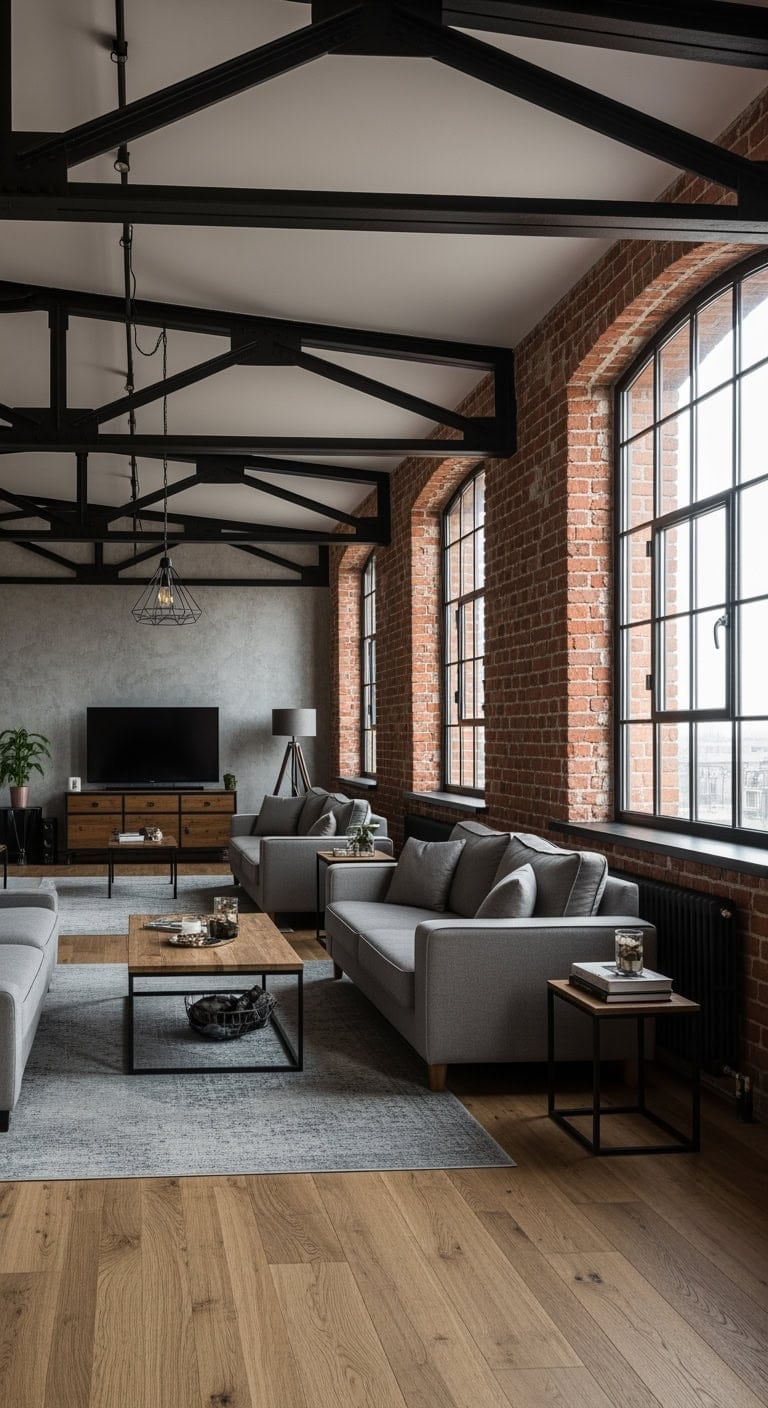 industrial loft style red brick