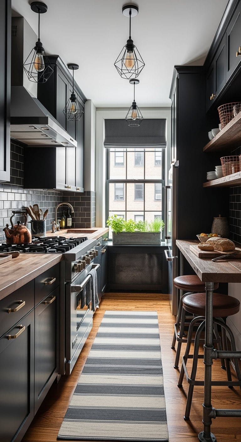 industrial luxe galley makeover