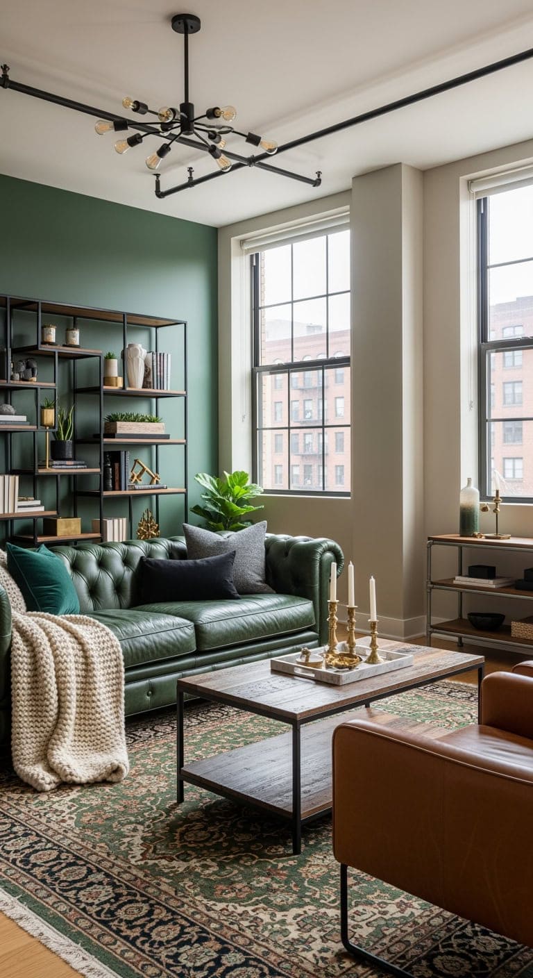 industrial luxe hunter green leather