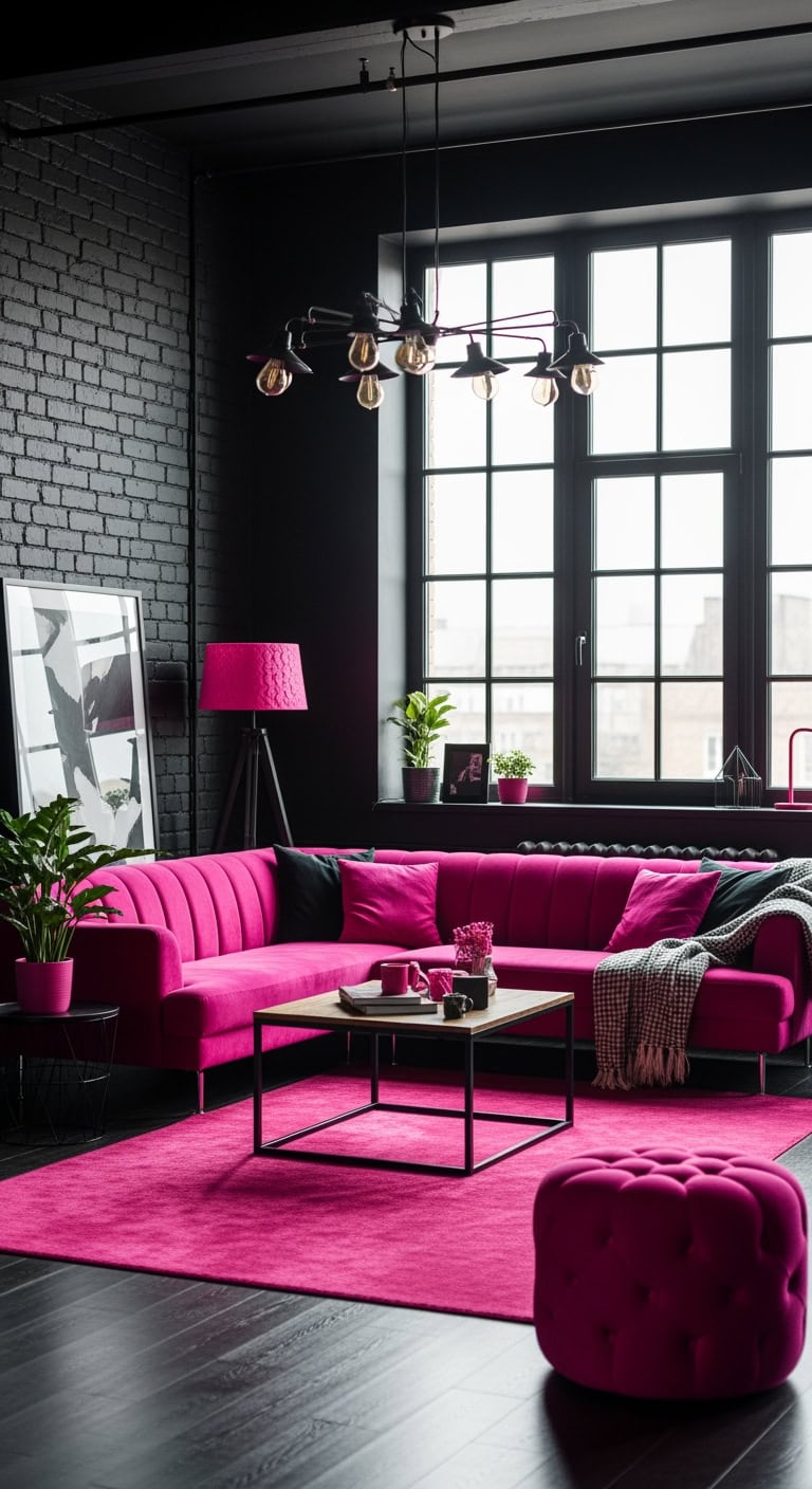 industrial pink loft aesthetic