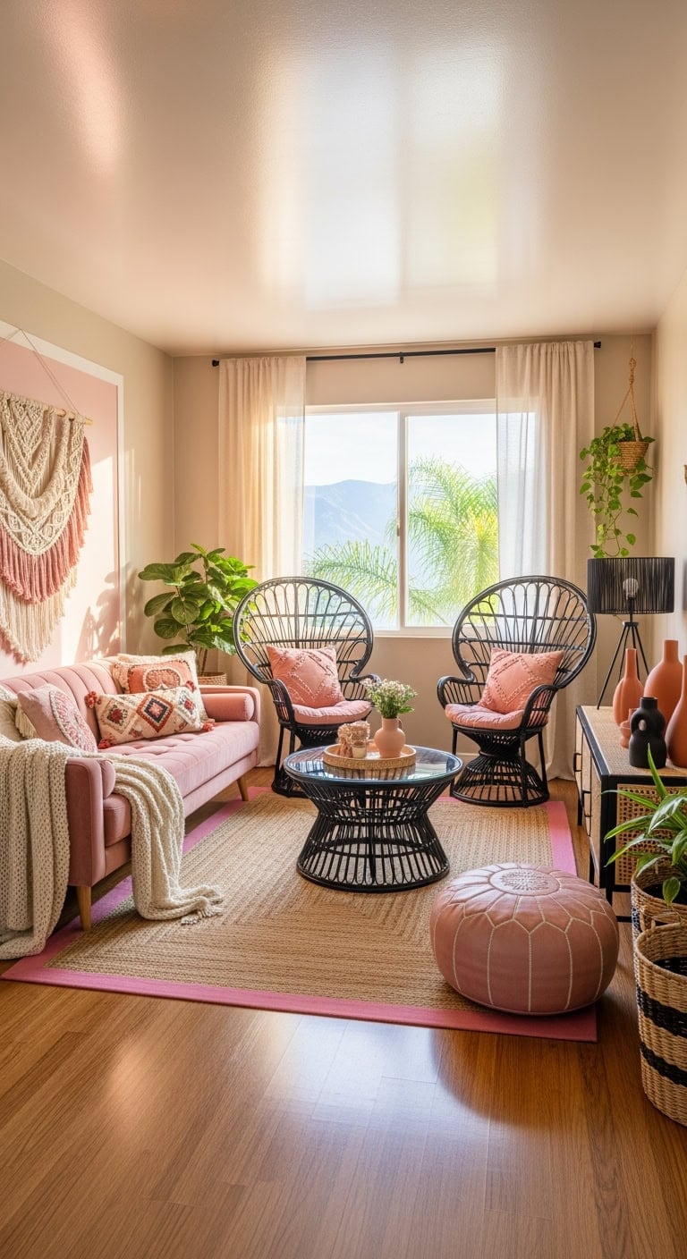 layered pink boho chic