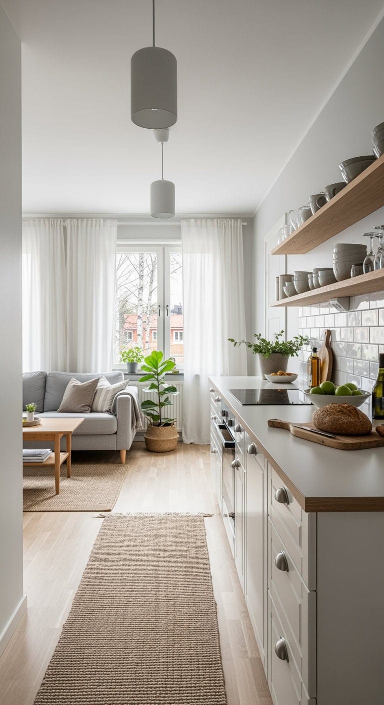 light filled nordic minimalist kitchen