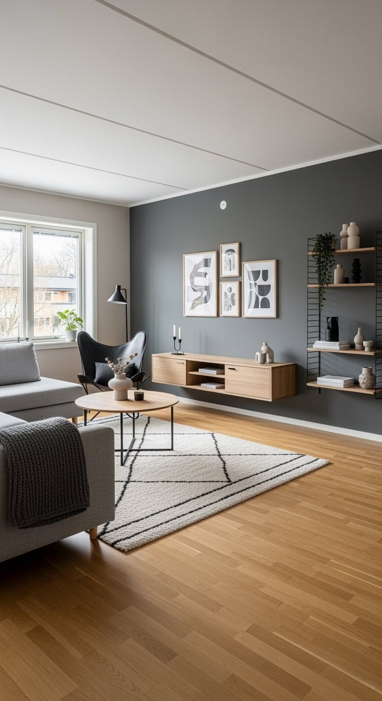 light oak charcoal accent