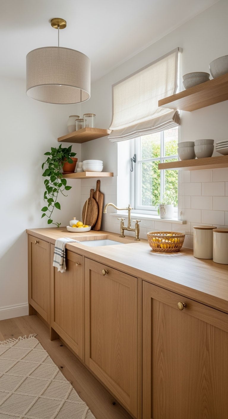 light oak scandinavian kitchen