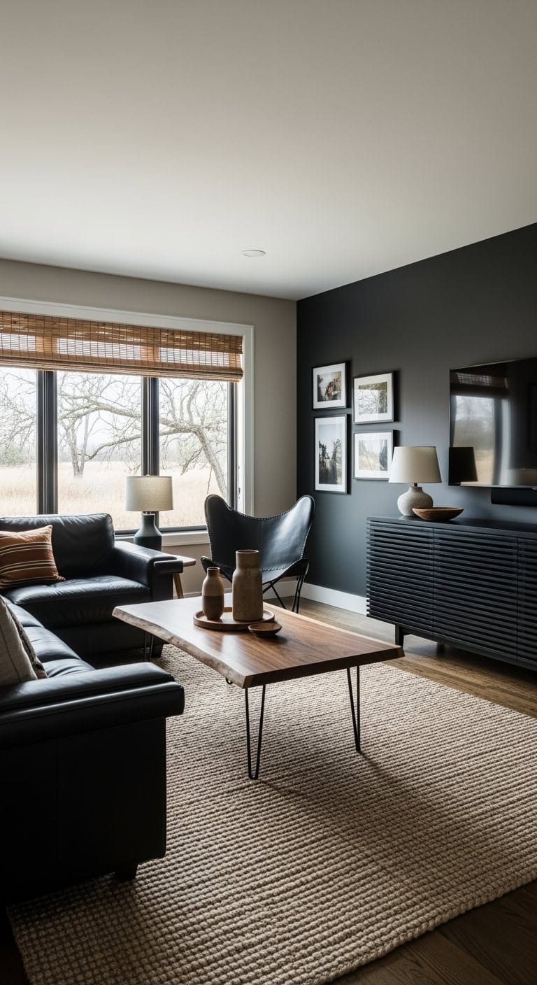 low profile prairie inspired black furnishings