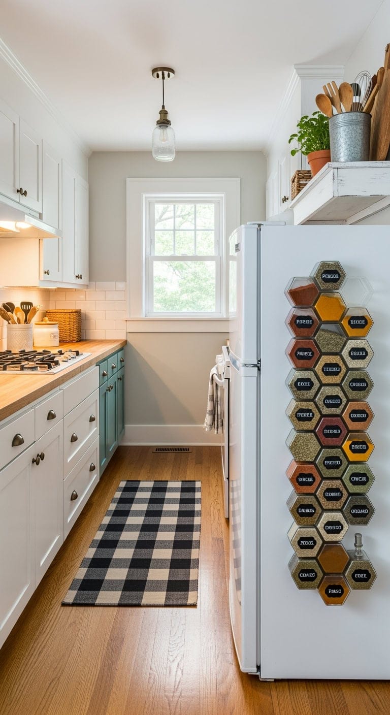 magnetic farmhouse spice display