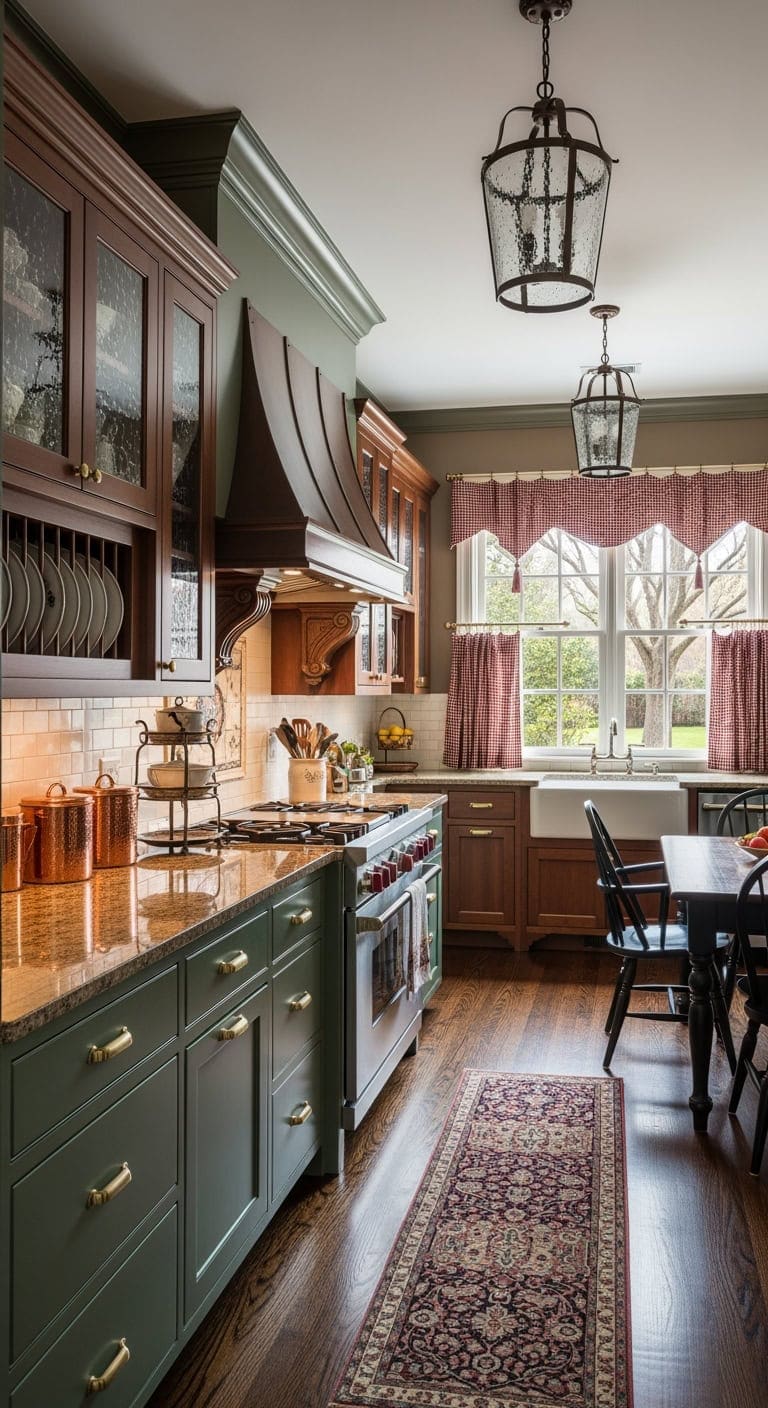 mahogany stained cozy southern kitchen