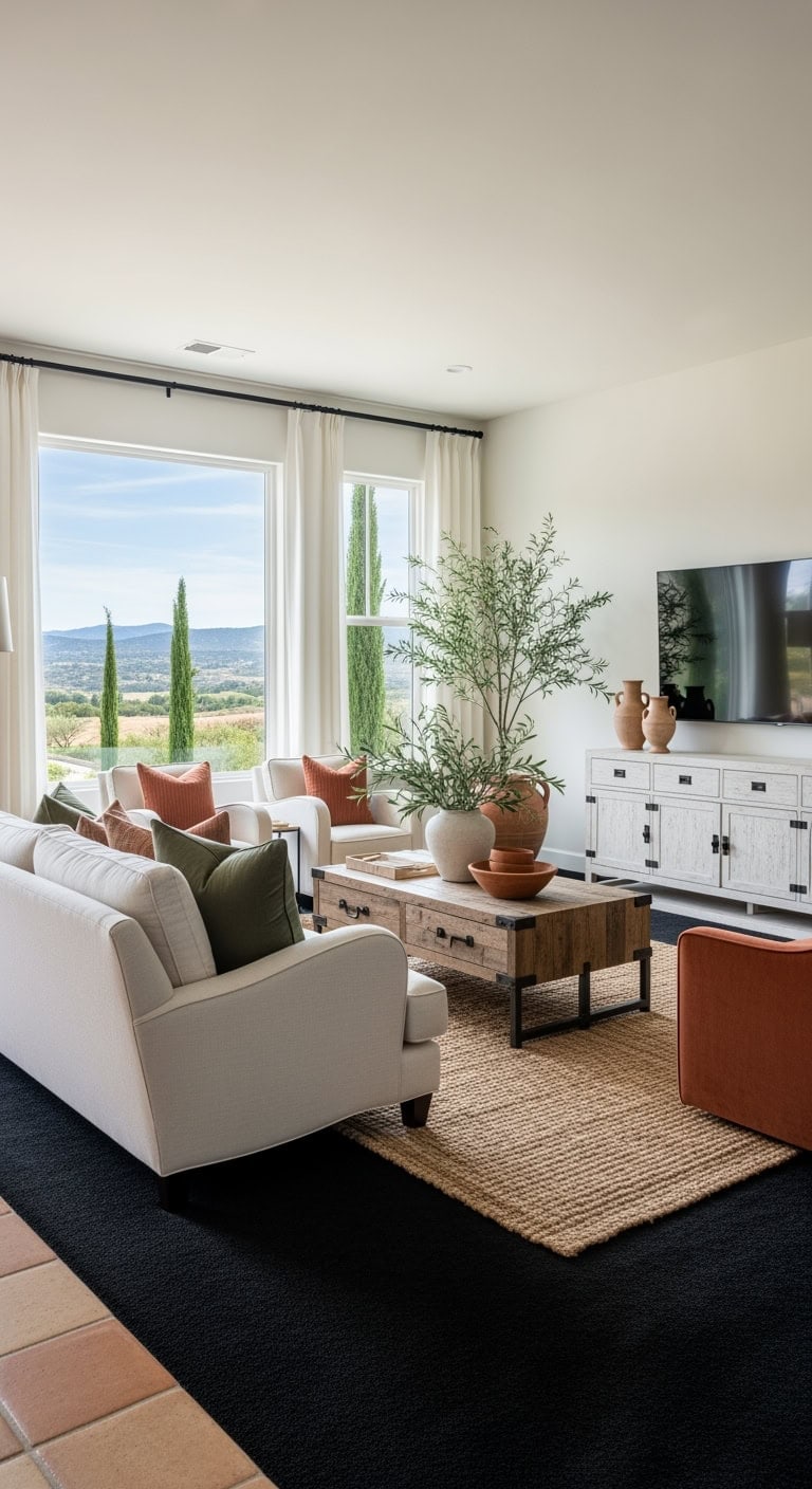 mediterranean inspired terracotta and olive