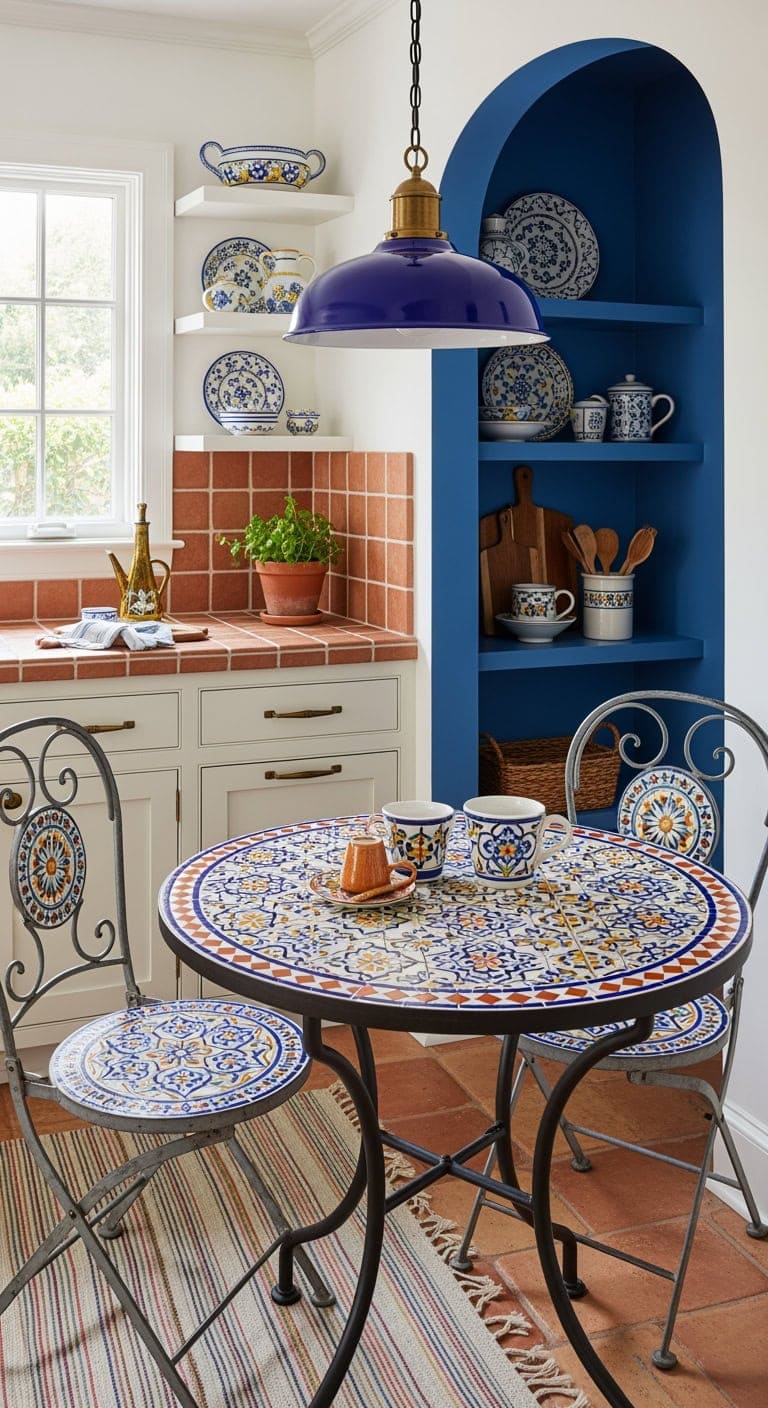 mediterranean mosaic bistro nook