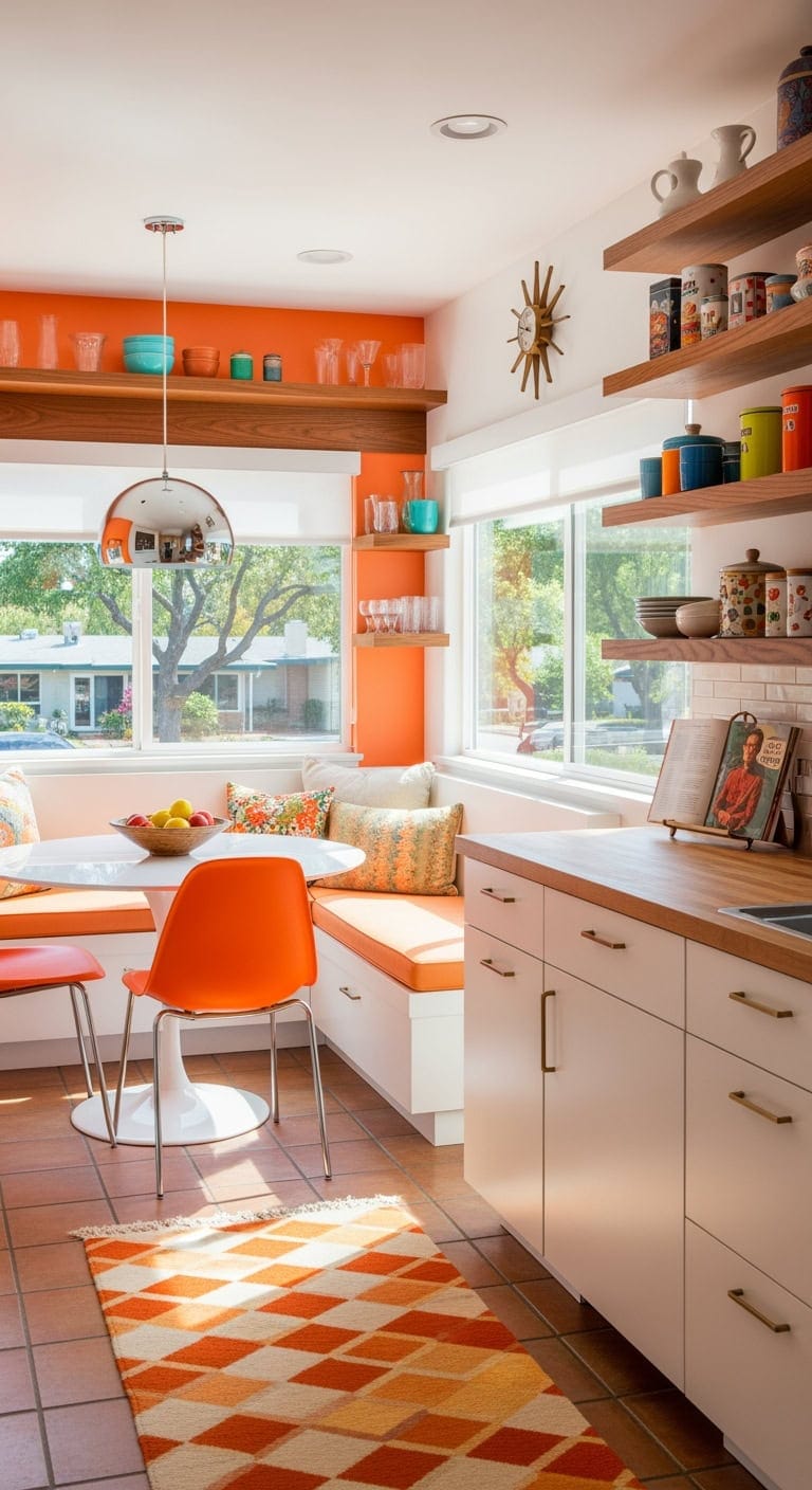 mid century tulip breakfast nook