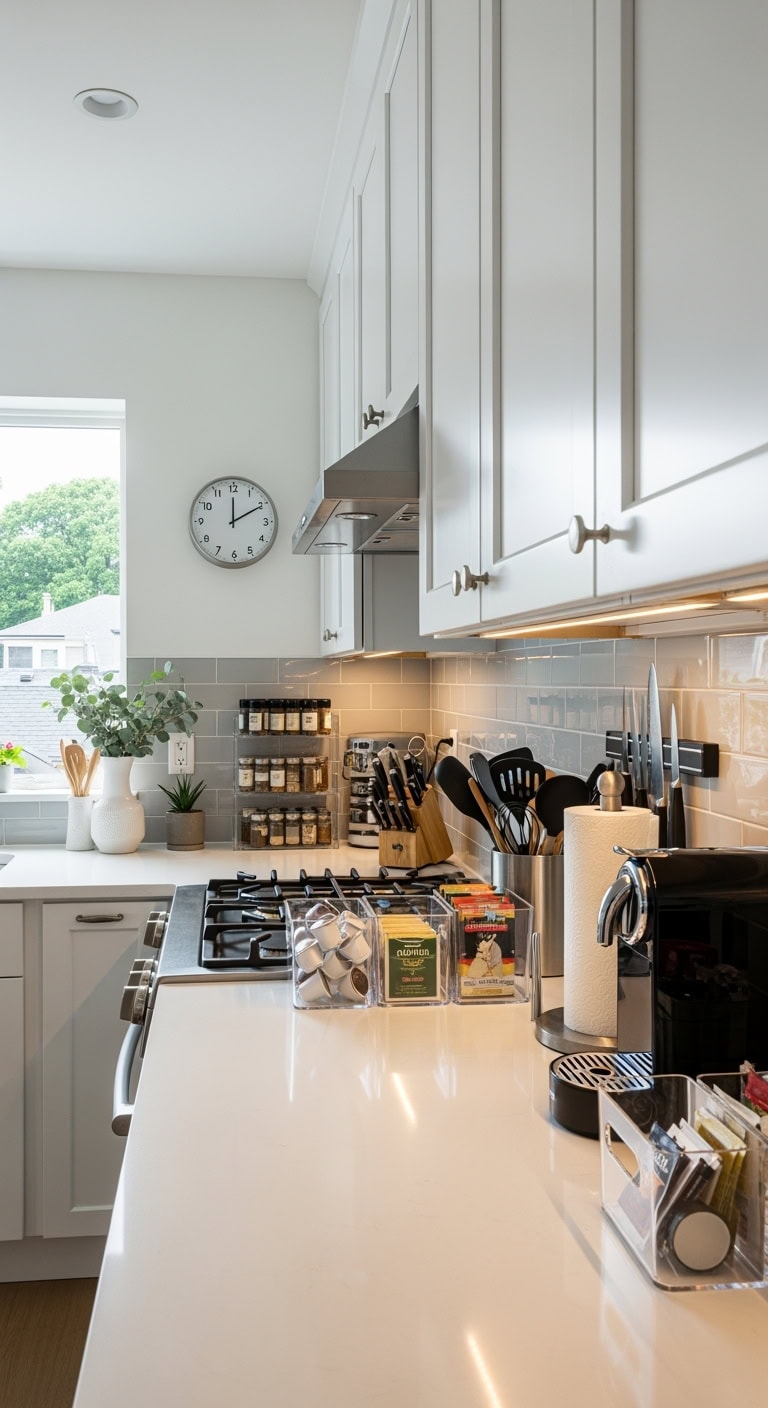 minimalist clear acrylic organization