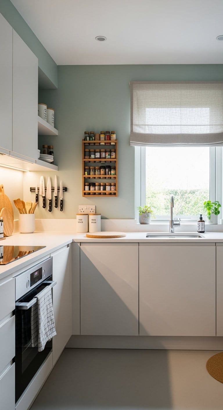 minimalist clutter free spa kitchen