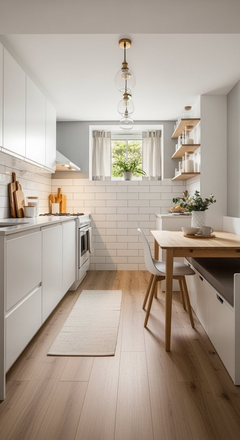 minimalist scandinavian basement kitchen