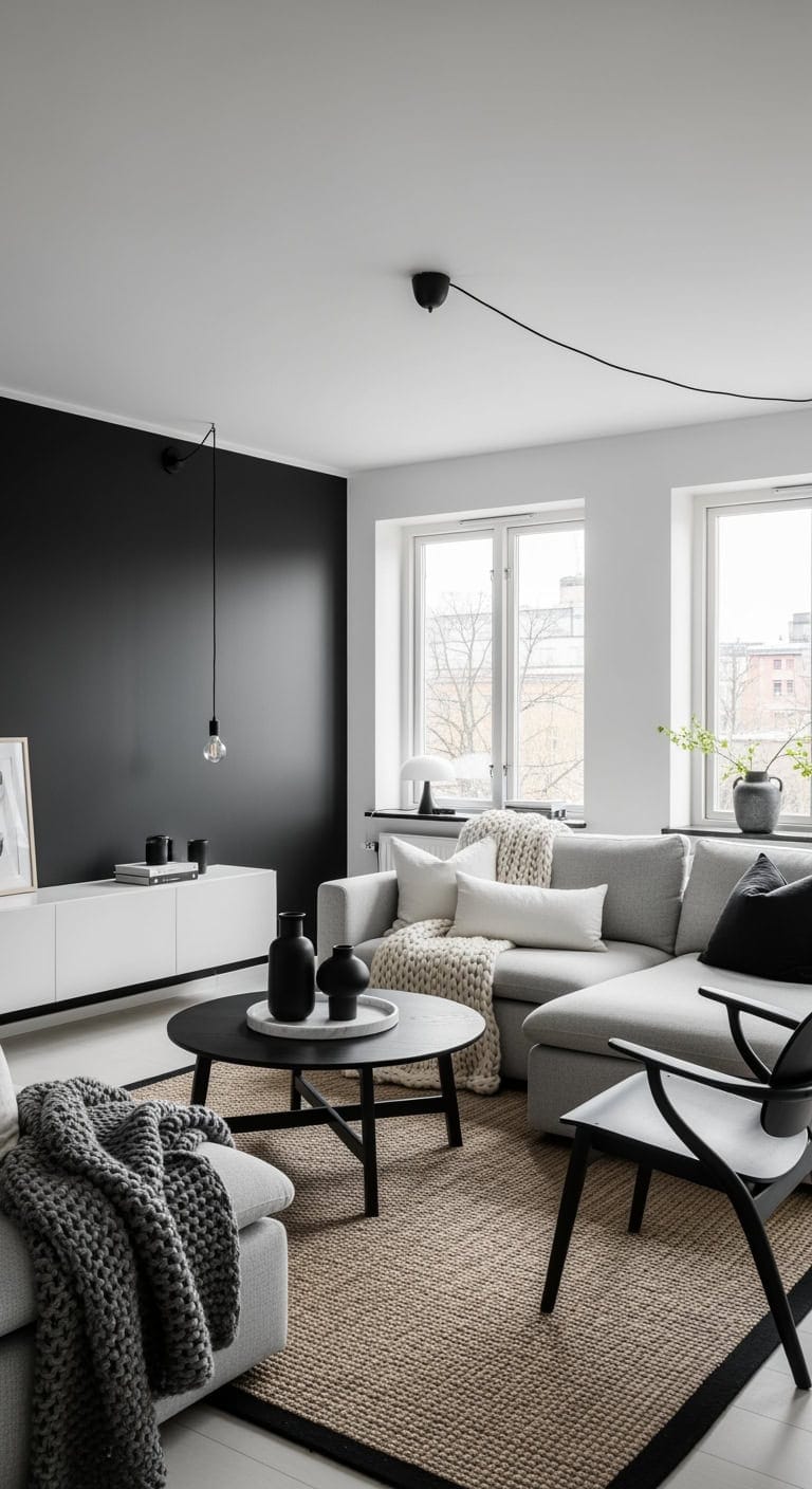 minimalist scandinavian black and white