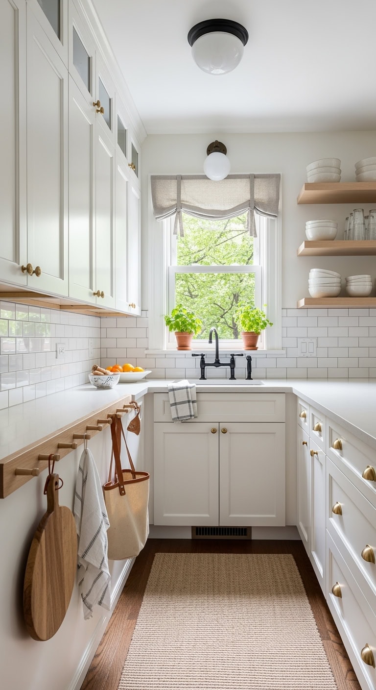 minimalist shaker peg rails