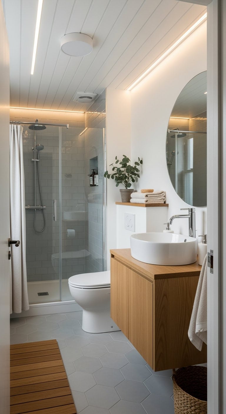 minimalist white nordic bathroom