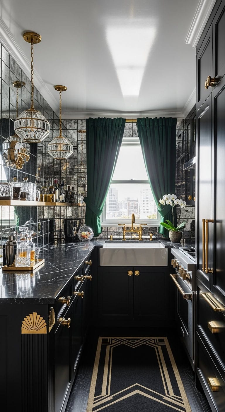 mirrored art deco glamour