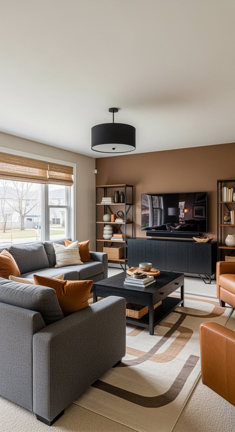 mocha walls with black centers