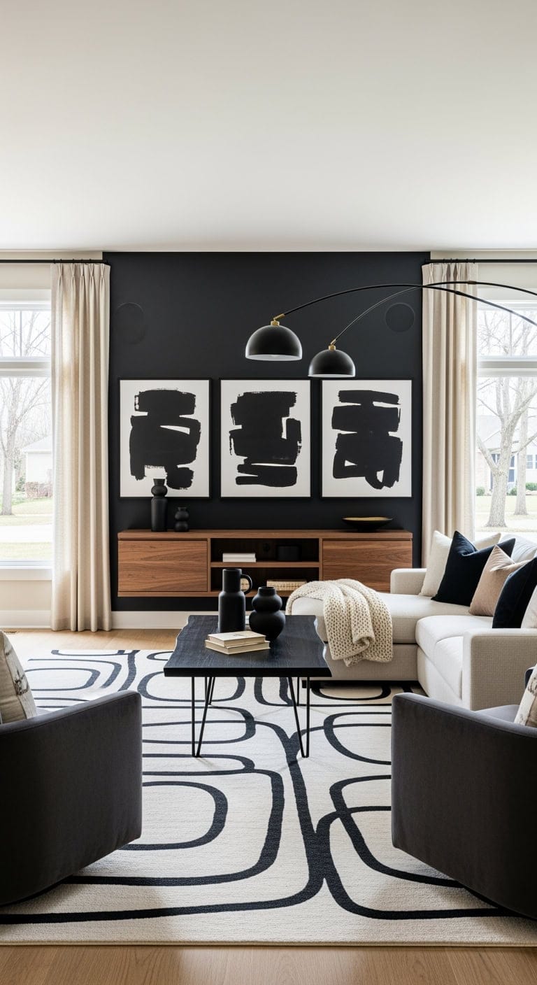 modern black and cream sanctuary