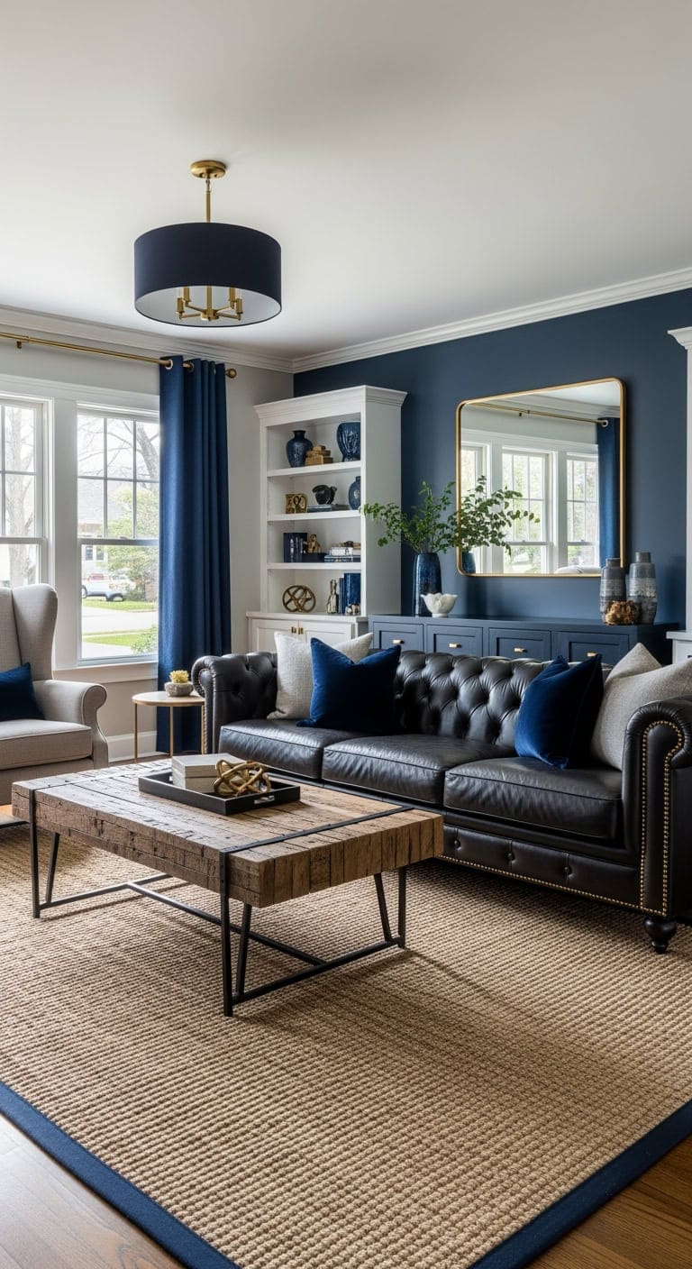 modern colonial navy gray luxe