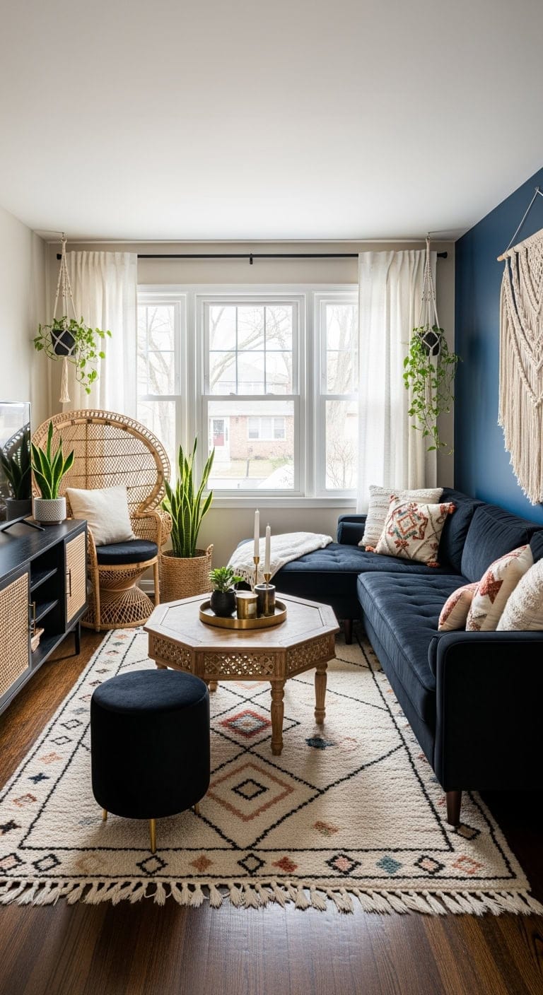 moody boho luxe livingroom