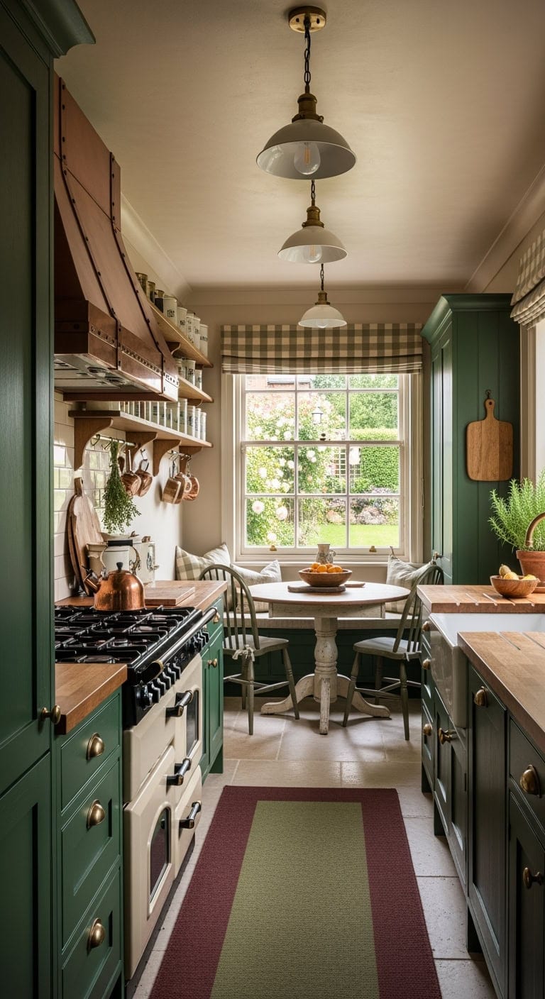 moody forest green cozy nook