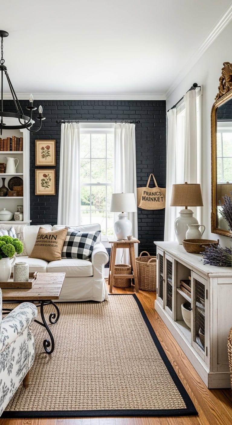 moody french farmhouse living