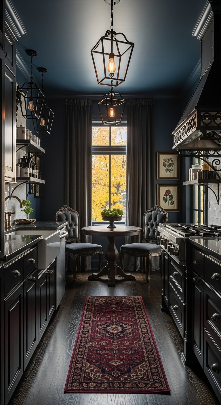 moody gothic jewel box kitchen