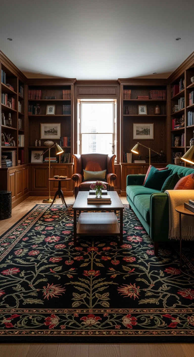 moody literary english livingroom