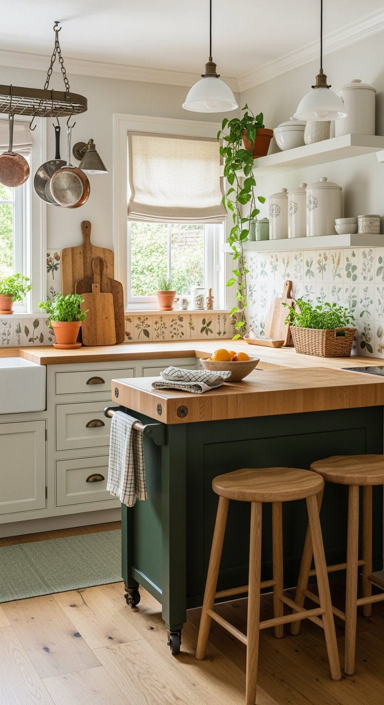 multifunctional farmhouse kitchen cart