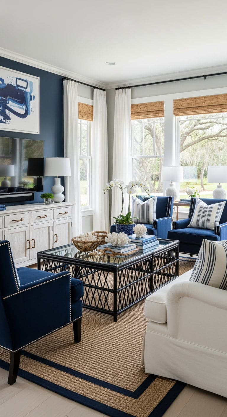 nantucket inspired navy coastal living
