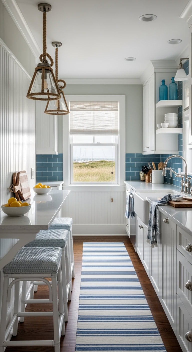 nantucket inspired slim beadboard breakfast