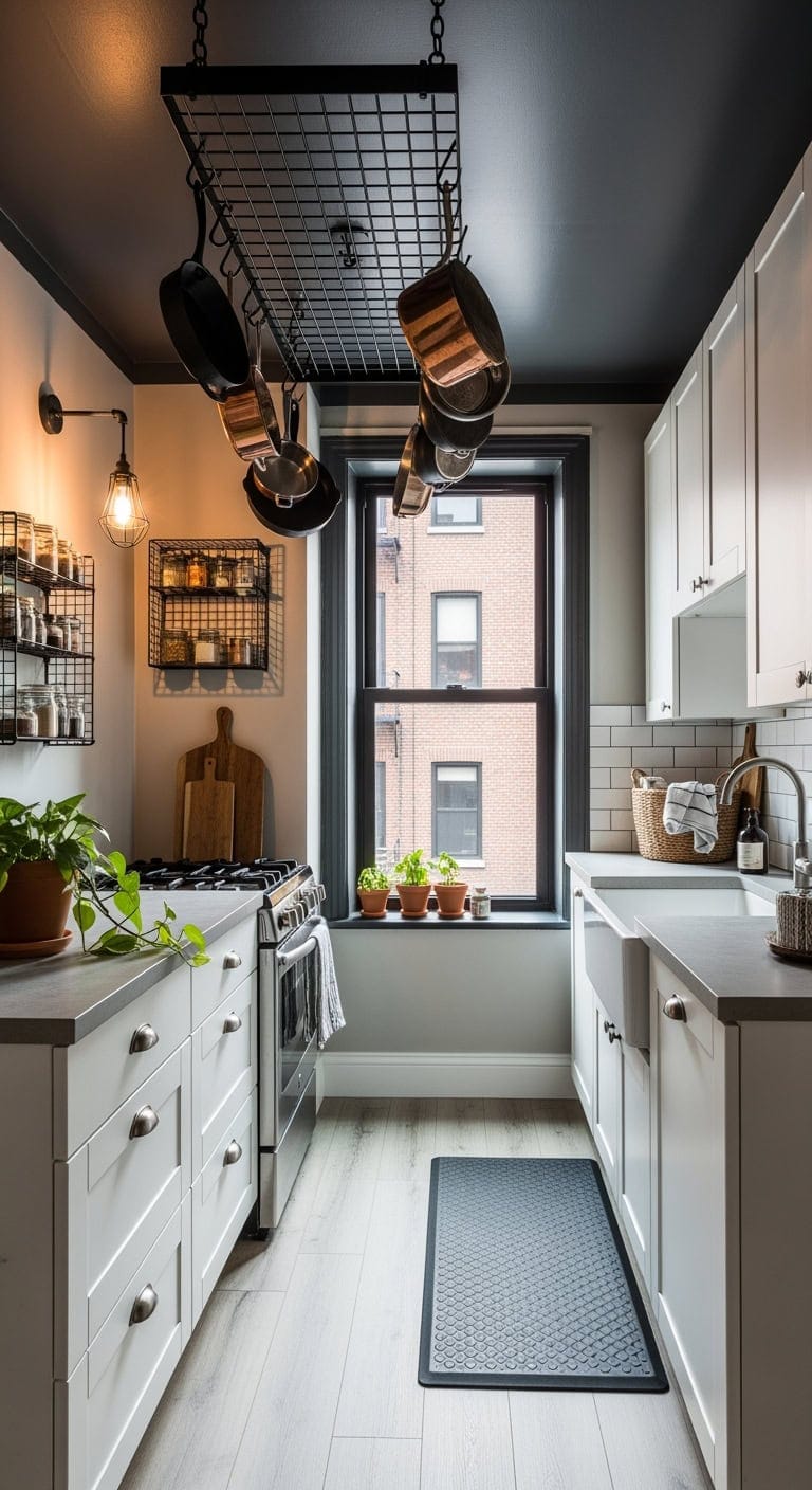 narrow industrial ceiling storage