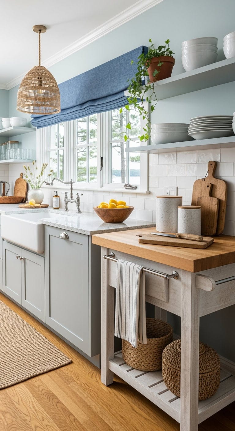 natural finish lake house cart